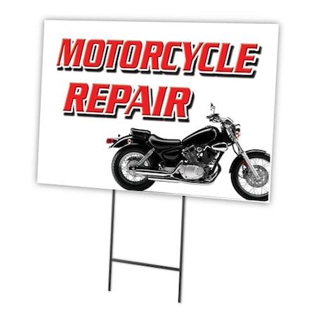 Signmission Motorcycle Repair Yard Sign & Stake outdoor plastic coroplast window, C-2436 Motorcycle Repair C-2436 Motorcycle Repair